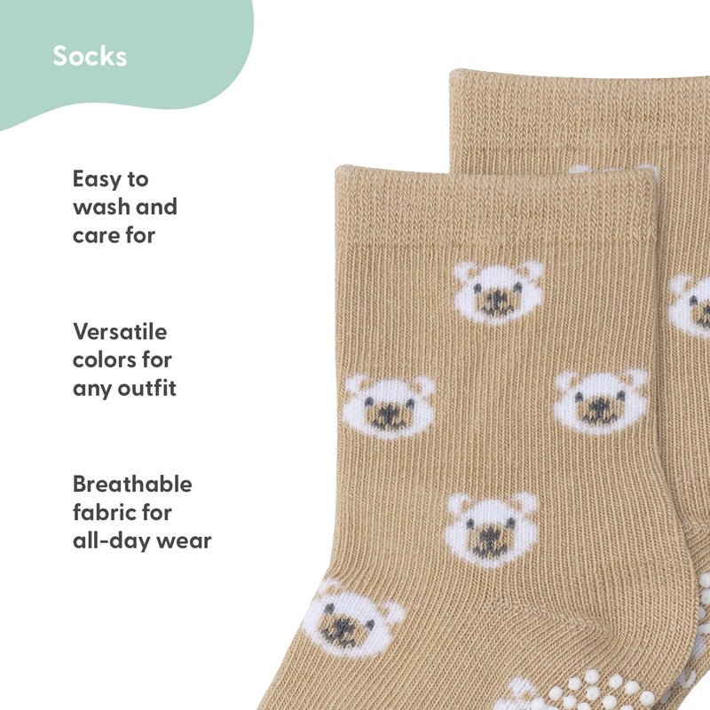 The Peanut Shell Organic Baby Unisex Socks 0-24 Months Set of 12 Non-Slip Grip Soft Cotton Newborn & Toddler Socks - Gray Mint - Image 3